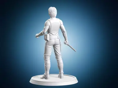 Jedi Knight Warrior Miniature Figure 3D print model