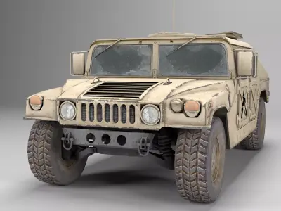 Military Hummer Humvee 3D model Low-poly 3D model