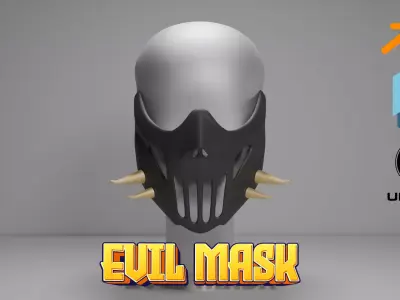 Evil mask Low-poly 3D model