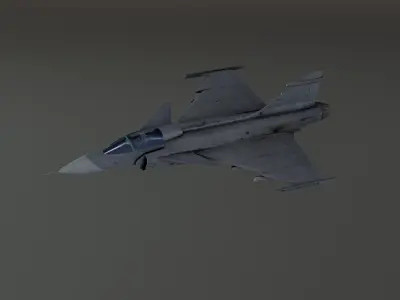 SAAB Gripen - Fighter Jet - Photorealistic Low-poly 3D model