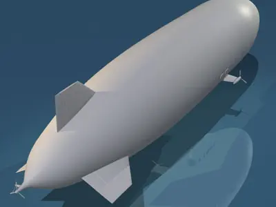 Zeppelin airship flying in sky 3D model