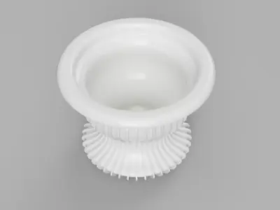 Modern Ribbed Flower Pot 6 inches 15cm Height Plant Pot  3D print model