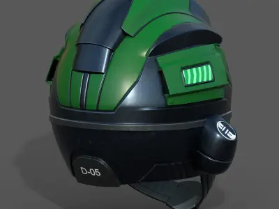 Helmet pilot scifi fantasy armor military combat soldier armor  Low-poly 3D model