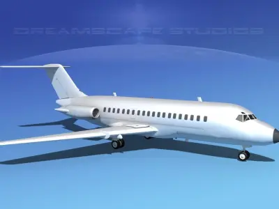Douglas DC-9-20 Bare Metals 3D model