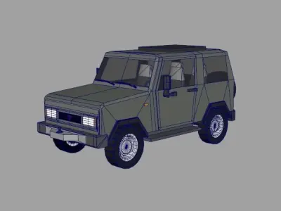Mini Jeep Low-poly 3D model