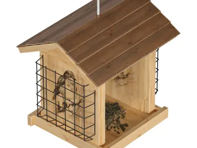 Bird feeder cage birdhouse 3D model