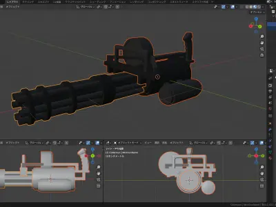 M134 MINIGUN - Main and Barrel - Low Polygon Low-poly 3D model