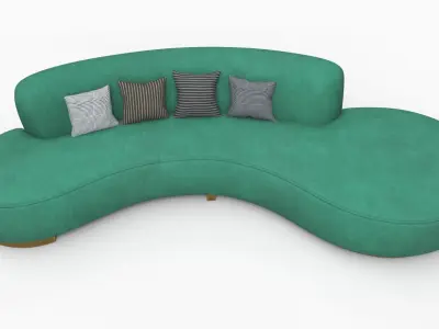 Serpentine Sofa Green 3D model