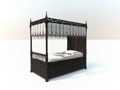 Gothic bed 3D model