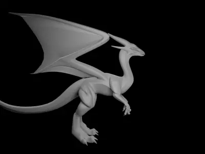 Fire Dragon Low-poly 3D model