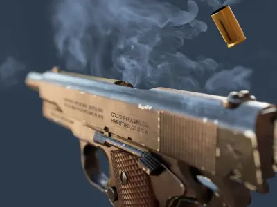 Colt M1911 Low-poly 3D model