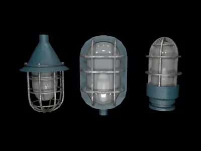 Bunker Light Low-poly 3D model