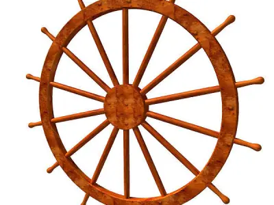 Ship Steering Wheel 3D model