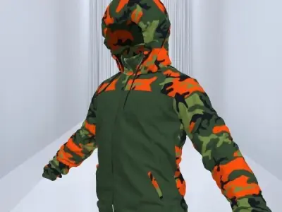 Windbreaker Camo Low-poly 3D model