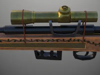 SteamPunk Sniper Low-poly 3D model