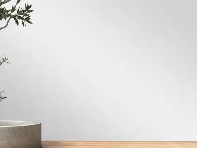 Wooden Bench with Plants Free 3D model