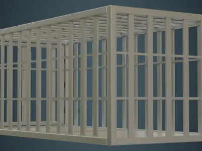 Cage 1B Low-poly 3D model