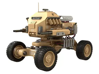 UGV Concept-1-Desert Low-poly 3D model