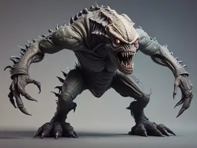 Ravager of the Outer Rim A 3D Model of a Sci-Fi Monster Low-poly 3D model