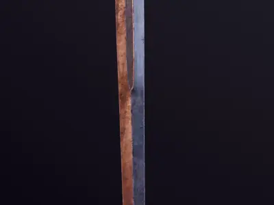 Shield and Free sword Low-poly 3D model