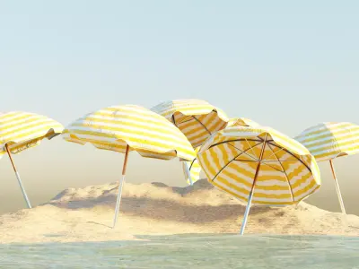 Beach umbrella Free low-poly 3D model purchase