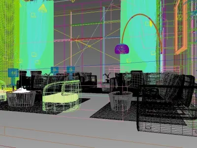 Five Star Hotel Urban Resort Lounge 3D model