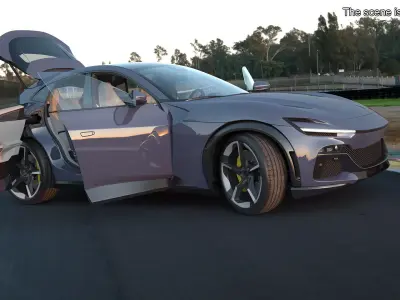 Extreme Sports Crossover Car Violet Rigged for Maya 3D model