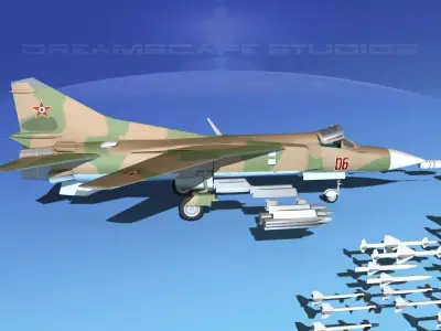 Mig-23 Fighter Hungary 3D model