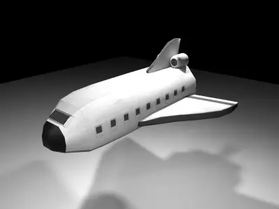 Low poly Space rocket Low-poly 3D model