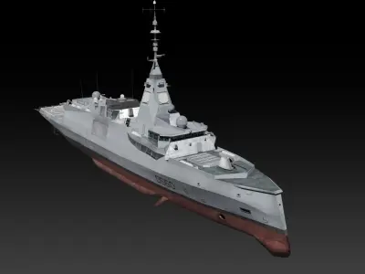 FDI frigate FS Amiral Ronarch Low-poly 3D model