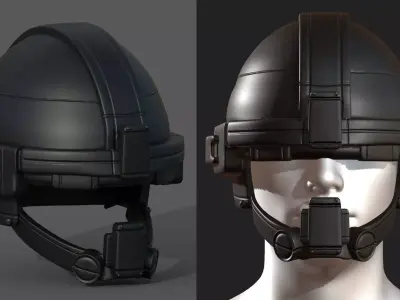 Helmet military combat scifi fantasy  Low-poly 3D model