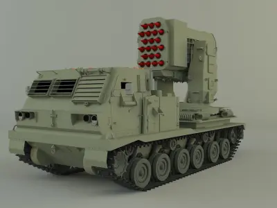 Military Russian Missle Luncher vehicle 3D model