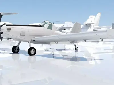 Airtractor AT802 on wheels Static Blank Low-poly 3D model