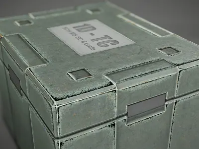 Sci-fi-military-crate   - 3D VR  AR  game ready  Low-poly 3D model