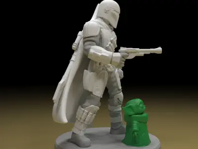 The Mandalorian 3d Model  and  keychain ready for printing 3D print model