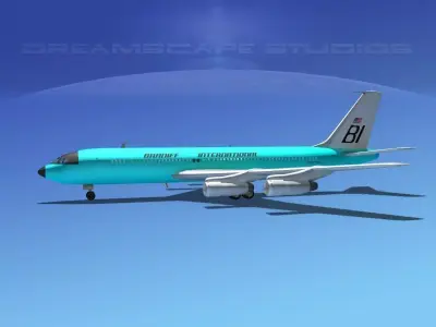 Boeing 707 Braniff 3D model