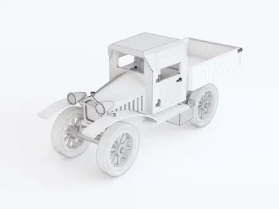 Wooden toy truck 10 3D model
