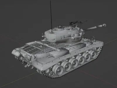 M46 Patton Low-poly 3D model
