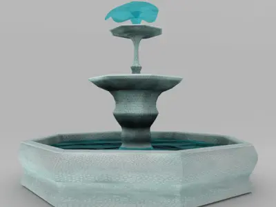Fountain with bird on top Free 3D model