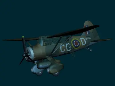 Westland Lysander WWII RAF aircraft 3D model