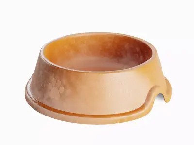 Used Metal Dog Bowl 01 3D model