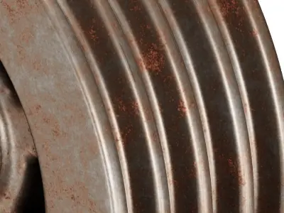 Rusty Metal Pulley 3D model