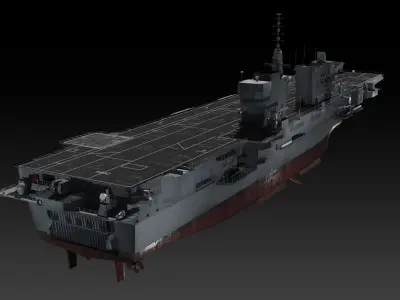 ITS Trieste aircraft carrier Low-poly 3D model