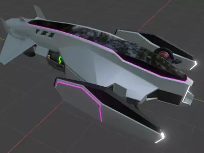 Scifi Consept Car 3D Model Low-poly 3D model