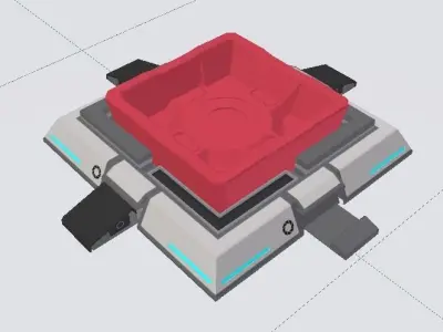 Sci-Fi Platform 02 Low-poly 3D model