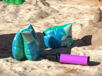 Toddler Float Armbands Set with Manual Pump 3D model