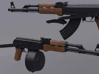 AK 47 Assault Rifle Free 3D model