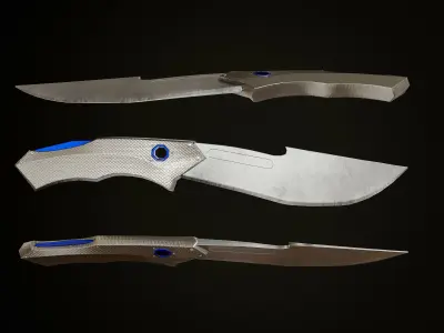warlike knife pack Low-poly 3D model