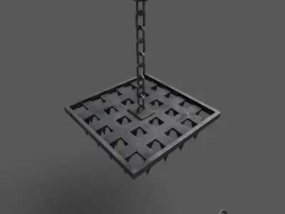 SpikedWall Low-poly 3D model