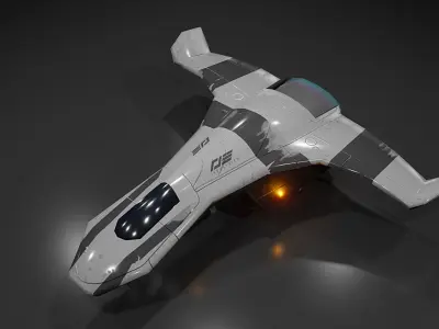 Sporty Spaceship - Game Ready - Low-poly - Mobile Optimized Low-poly 3D model